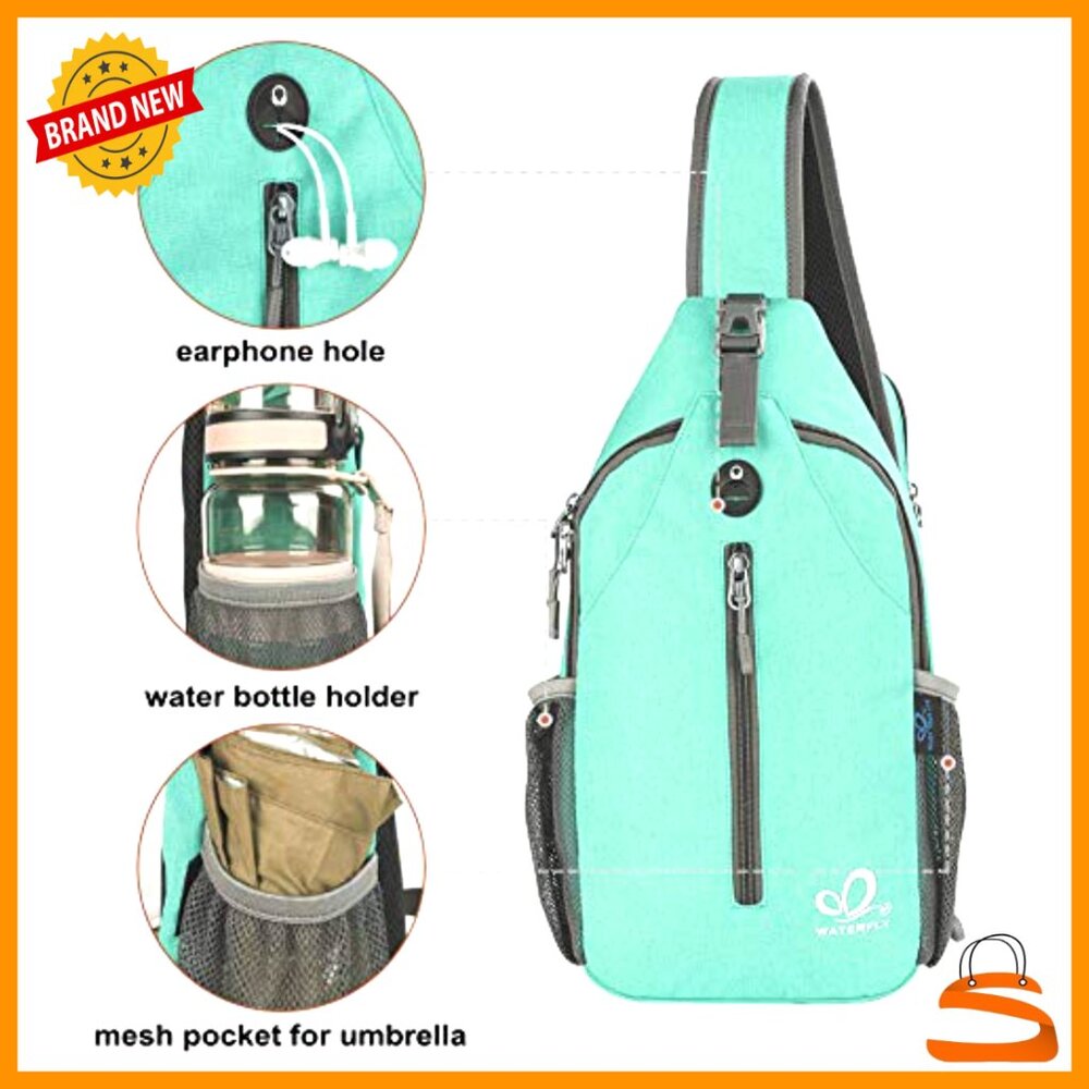 Crossbody Sling Backpack Daypack 6L Water Resistant Polyester Travel Hiking - Picture 3 of 6